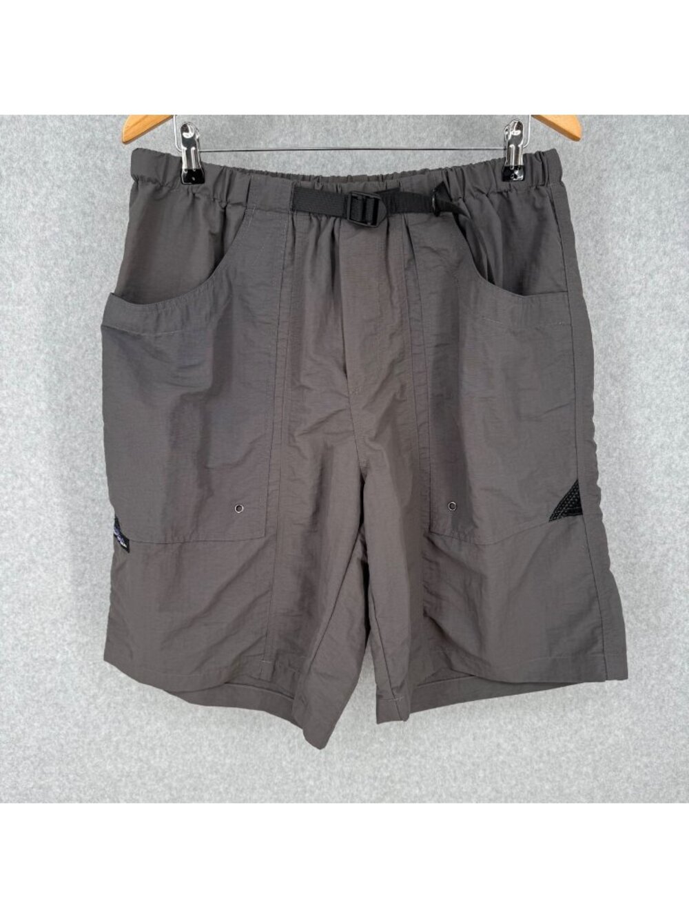 Thousand Mile Mens VTG Nylon Hiking Shorts Size XL Gray Belted Adjustable USA